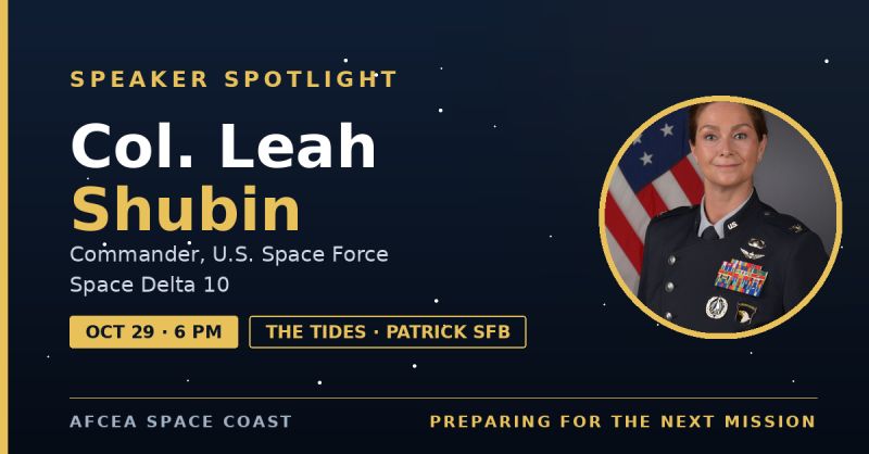 Speaker spotlight graphic for Col. Leah Shubin